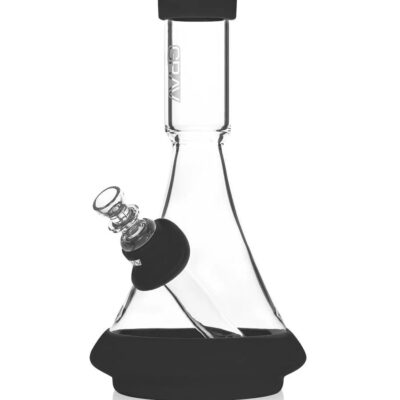 GRAV Black Deco Beaker Bong with durable silicone base and mouthpiece for a smooth smoking experience