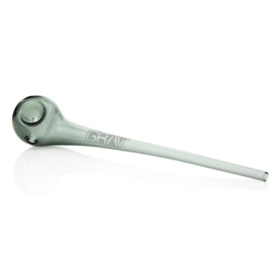 GRAV Gandalf pipe in smoke gray – long-stem glass hand pipe for flower