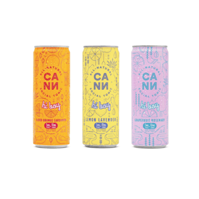 CANN Hi Boy Social Tonics – Blood Orange Cardamom, Lemon Lavender, and Grapefruit Rosemary flavors with THC and CBD